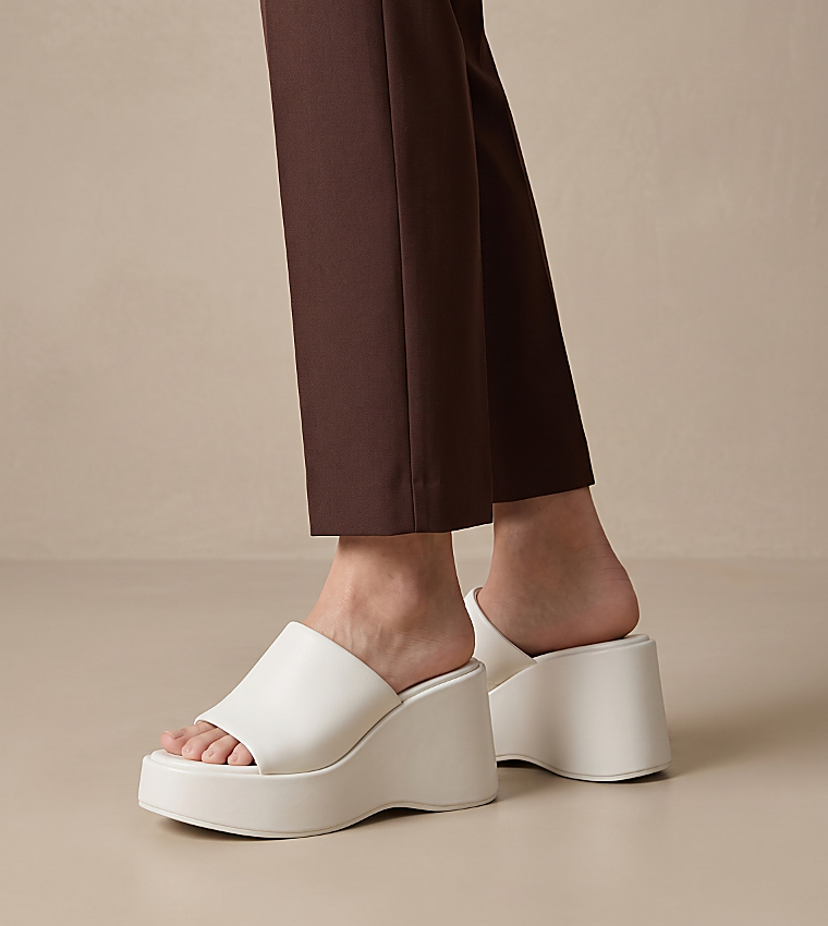 Solid Open Toe Platform Wedge Sandals