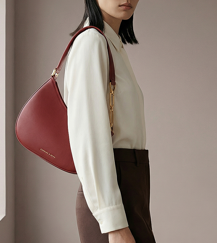 AGATHA Chain Detail Asymmetric Shoulder Bag