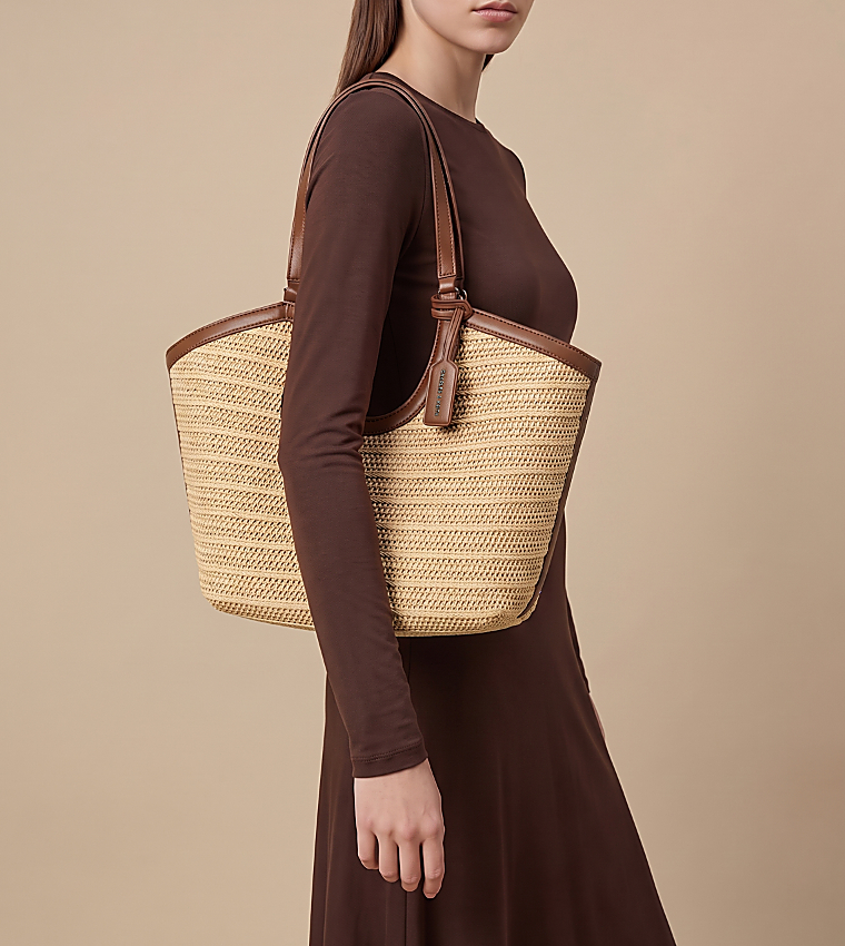 IVETTE Raffia Woven Tote Bag