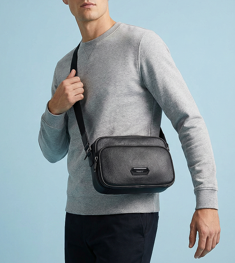 LARDOWYN Textured Front Pocket Crossbody Bag