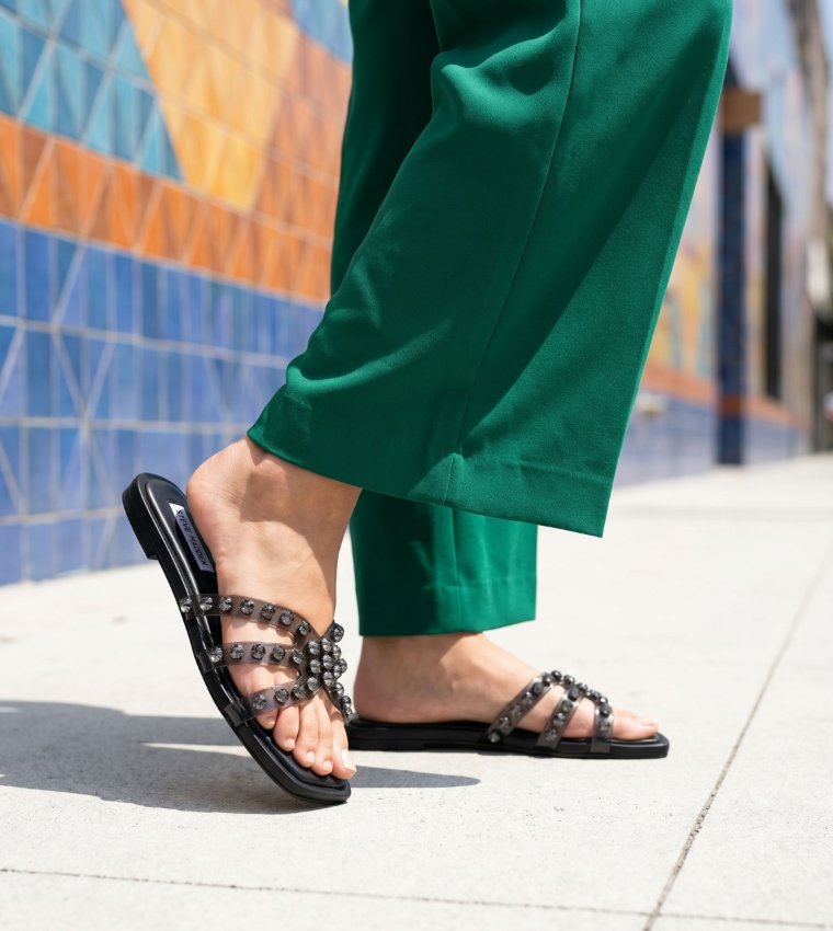 LORETTO Embellished Flat Sandals