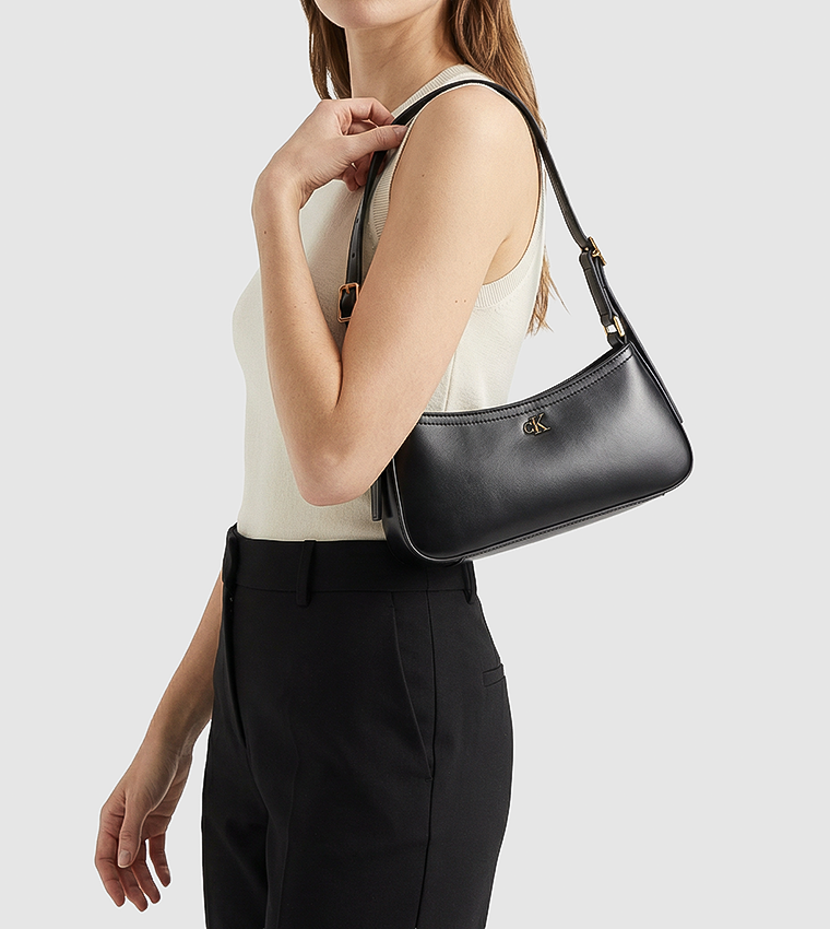 Monogram Zip Closure Shoulder Bag