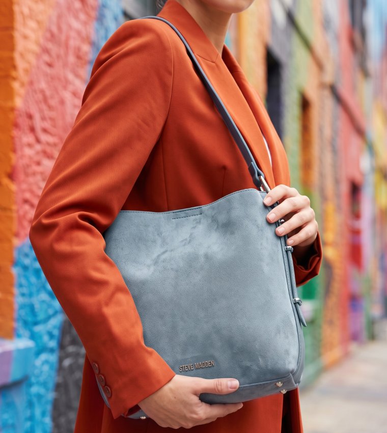 BRIZZOS Textured Zippered Shoulder Bag