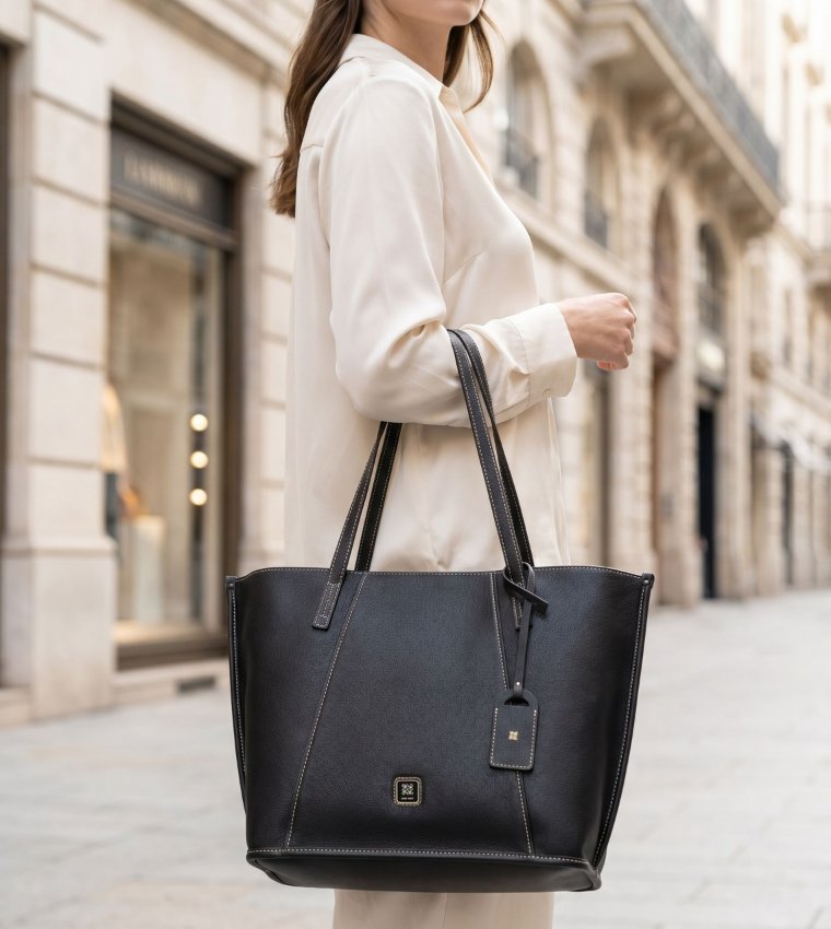 Contrast Stitch Tote Bag