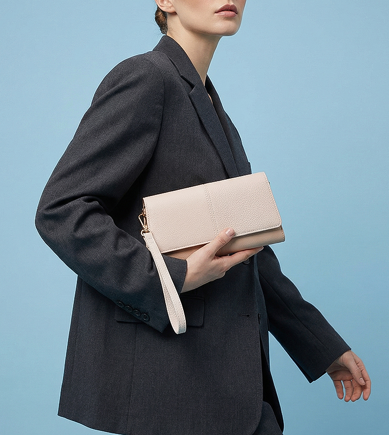 RAVINA Textured Flap Wallet