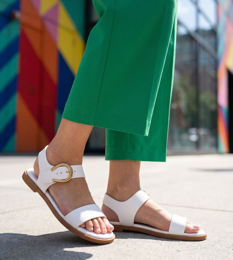 Steve Madden  Flat Sandals - White Flat Sandals