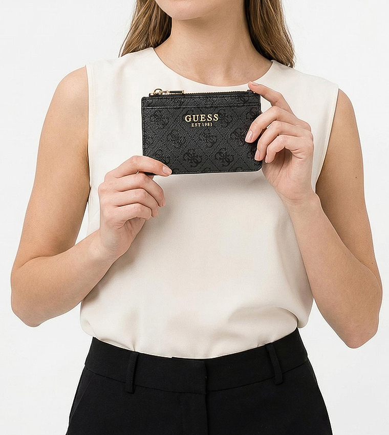 LAUREL II Logo Patterned Zippered Card Case