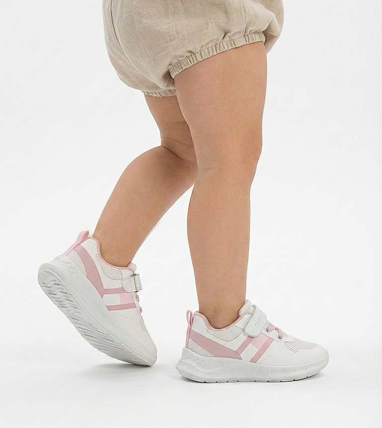 Color Block Velcro Closure Running Shoes