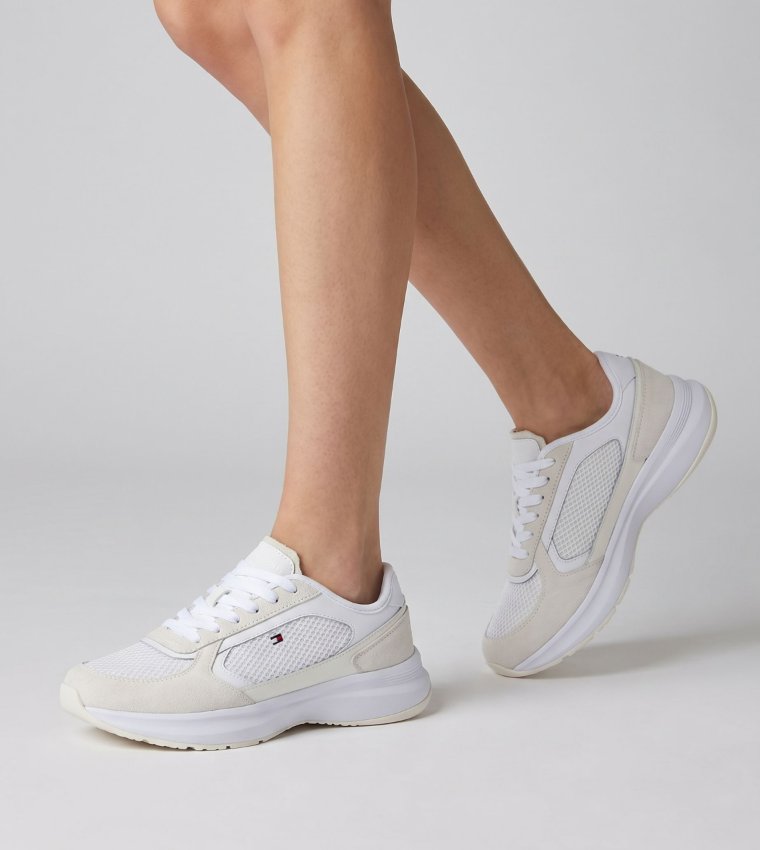 Flag Detail Lace-Up Sneakers
