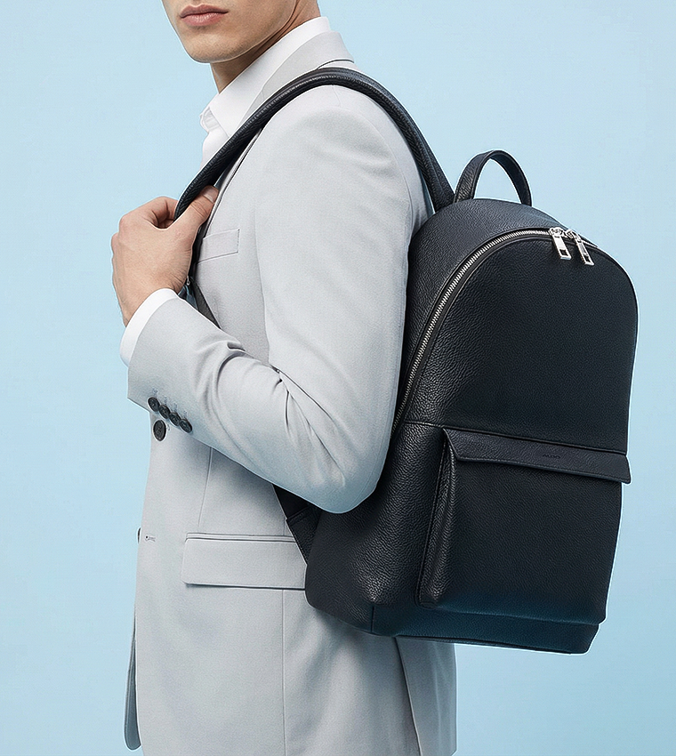 ZAYDEN Textured Front Pocket Backpack