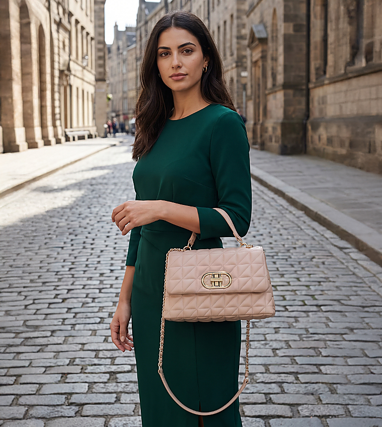 ZOLINA Quilted Twist Lock Crossbody Bag