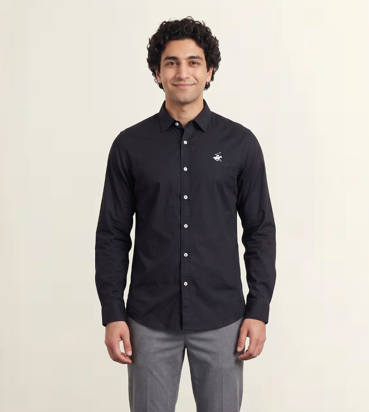 Logo Embroidered Long Sleeves Shirt