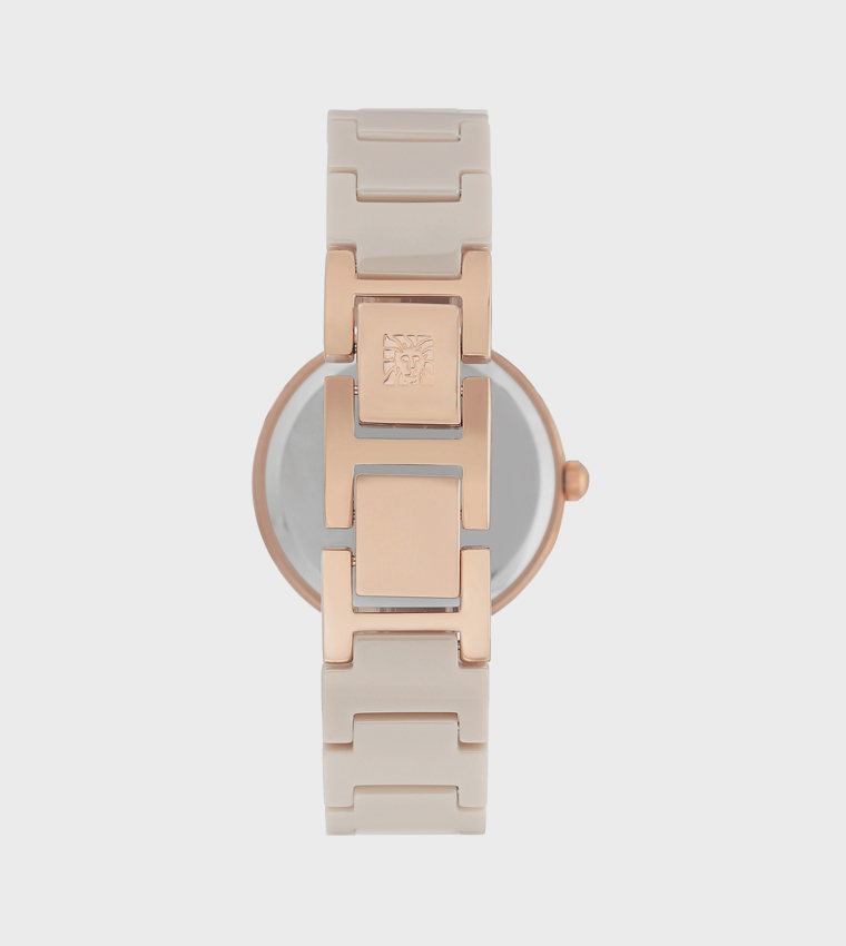 White Dial Ceramic Strap Quartz Watch