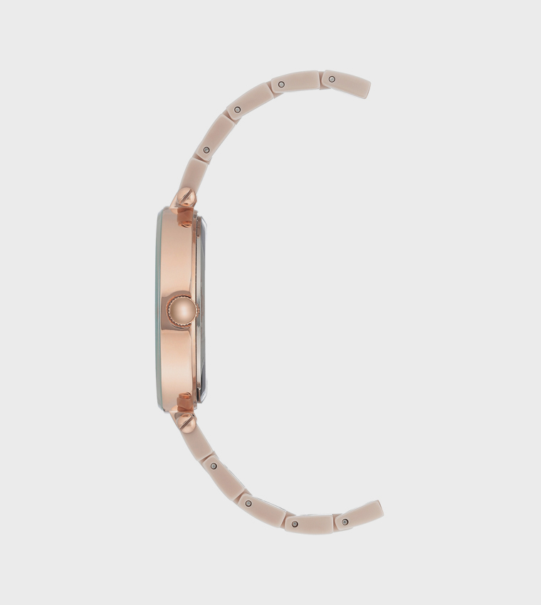White Dial Ceramic Strap Quartz Watch