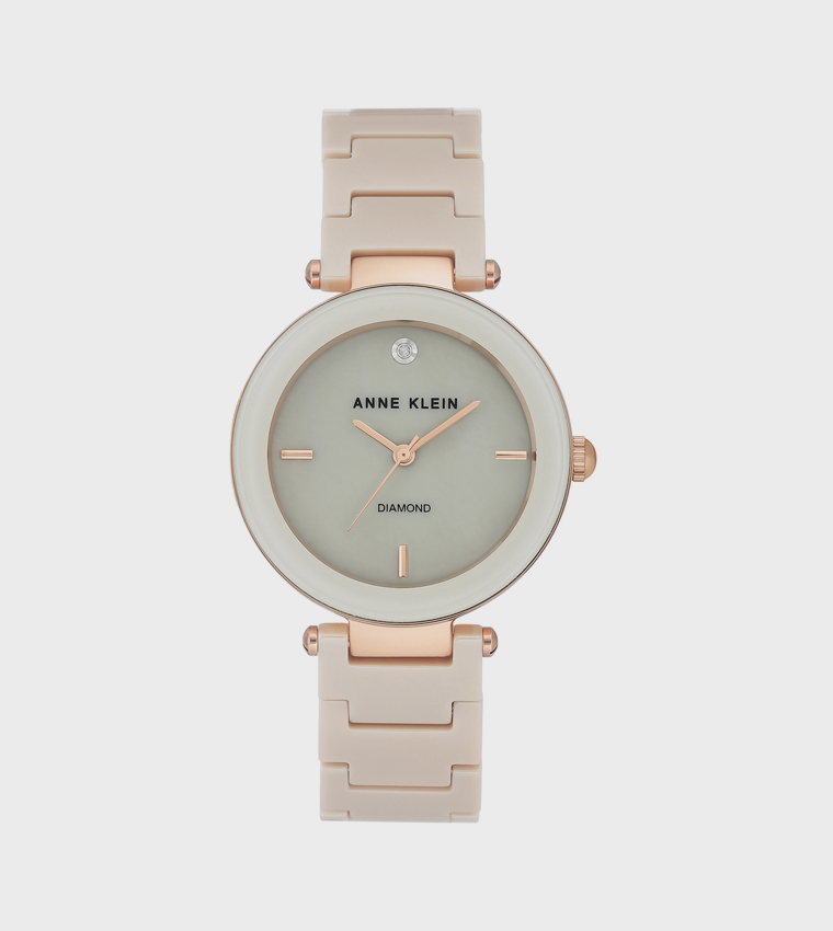 White Dial Ceramic Strap Quartz Watch