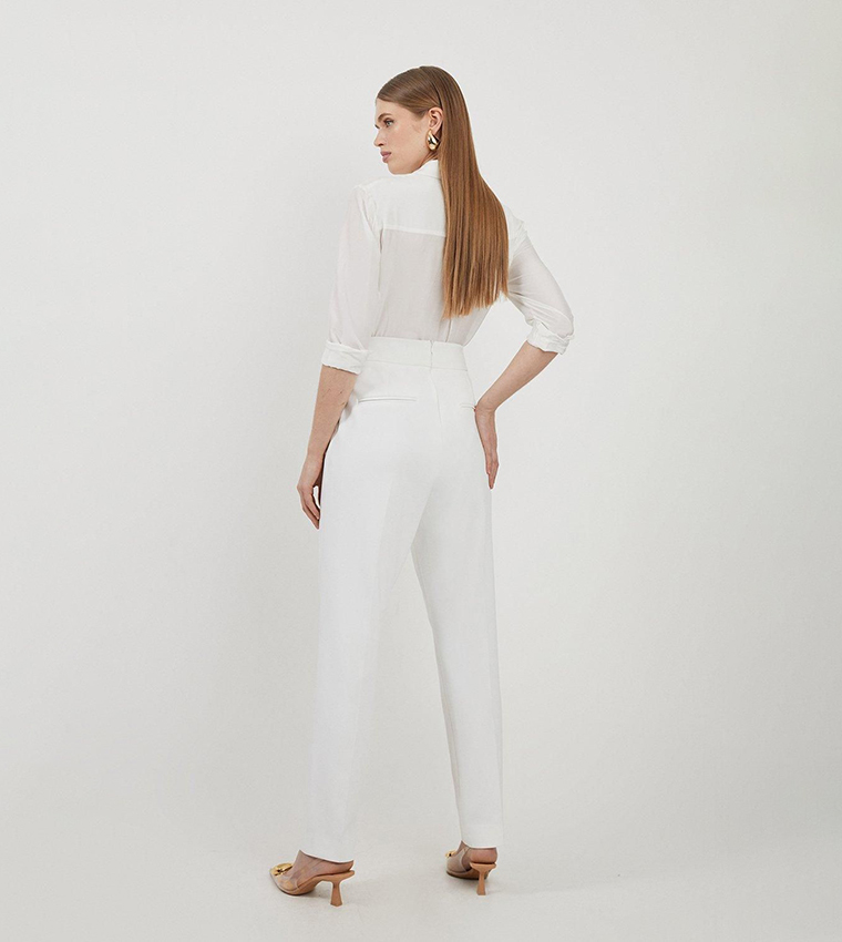 Compact Stretch High Waist Tailored Trousers - Non Returnable
