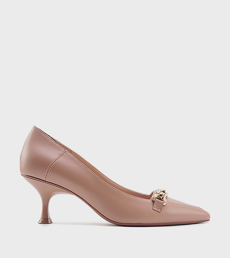 ALTAN Metal Detail Pointed Toe Pumps