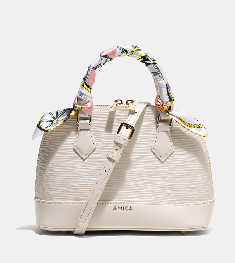 CARLA Textured Scarf Detail Satchel Bag