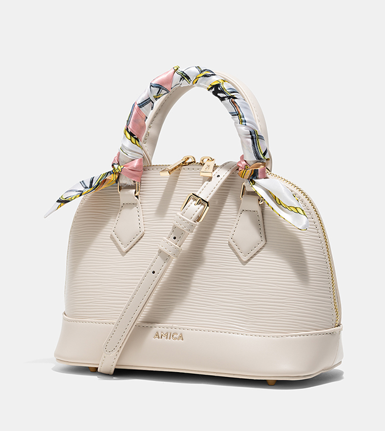 CARLA Textured Scarf Detail Satchel Bag