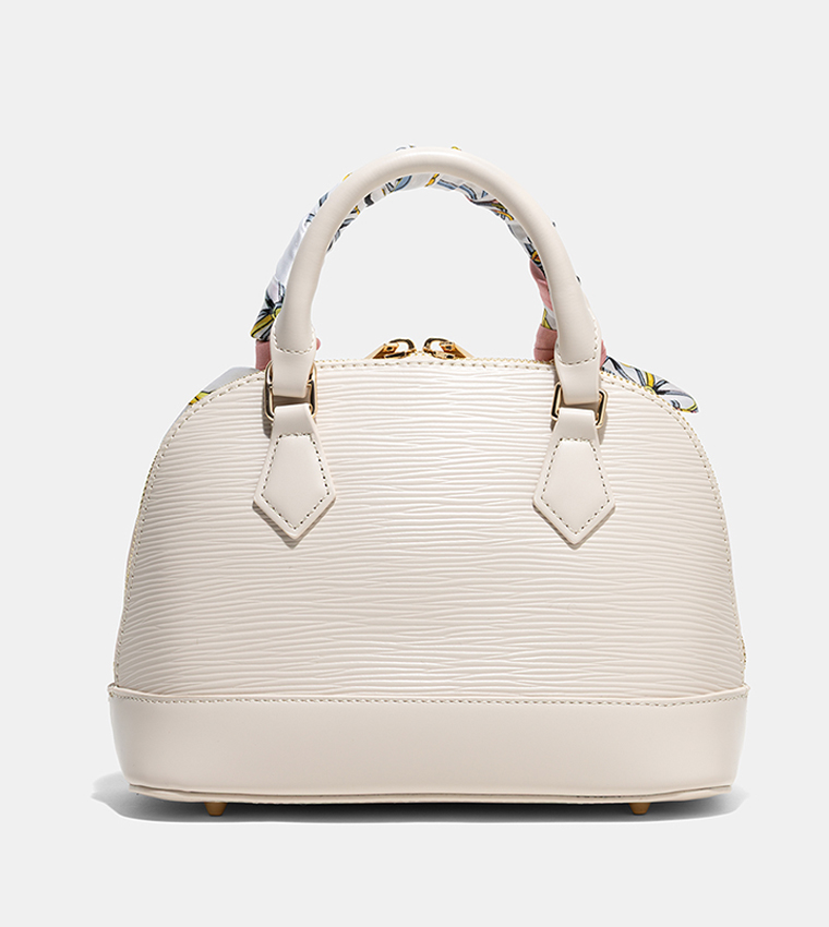 CARLA Textured Scarf Detail Satchel Bag