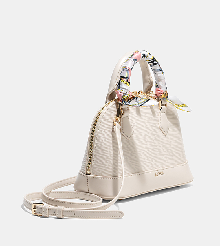 CARLA Textured Scarf Detail Satchel Bag