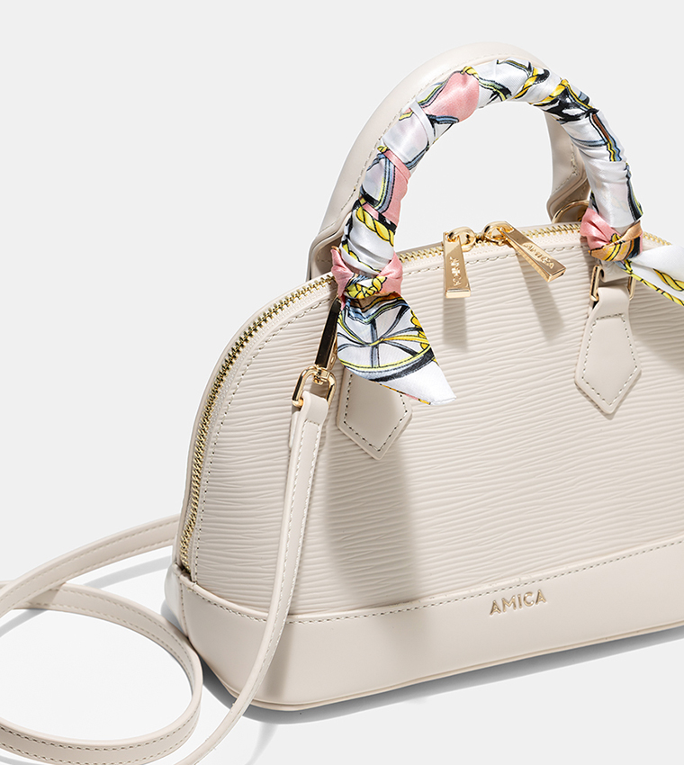 CARLA Textured Scarf Detail Satchel Bag