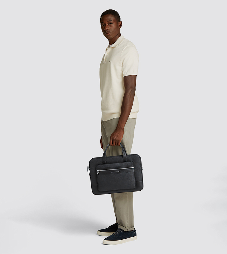 Textured Zippered Laptop Bag