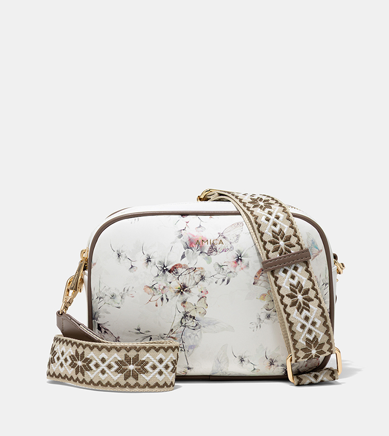 FLORES Printed Zippered Camera Bag
