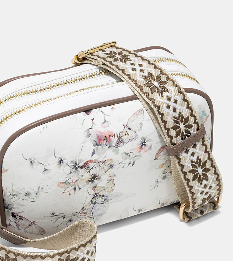 FLORES Printed Zippered Camera Bag