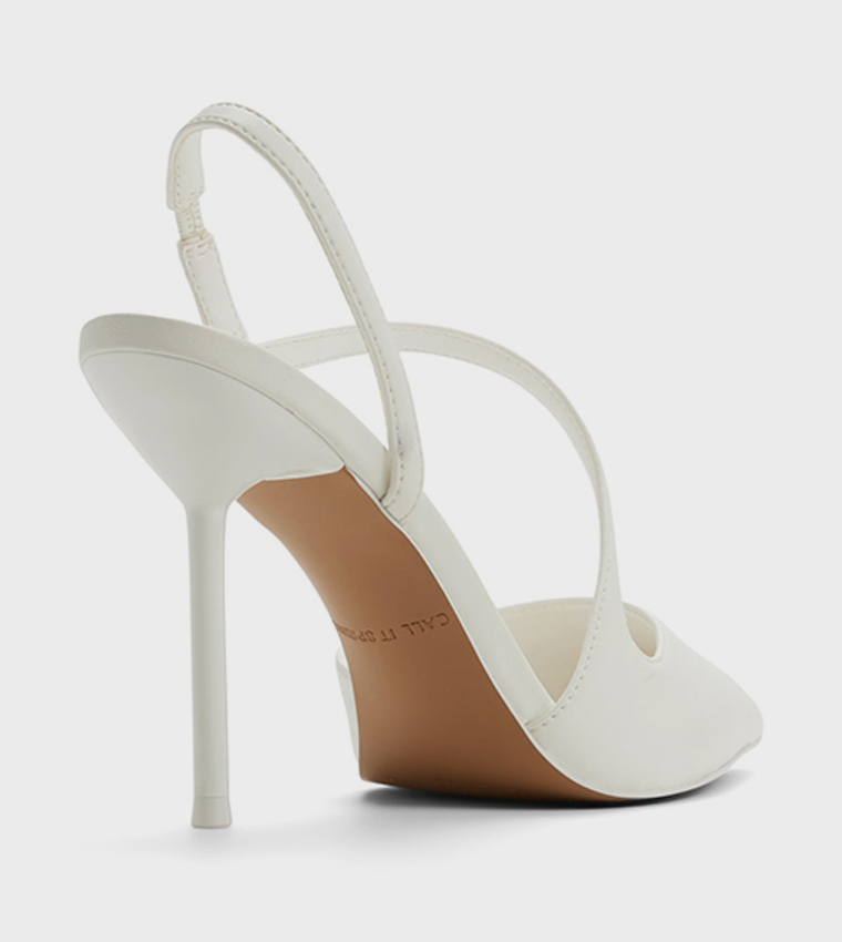 حذاء كعب بحزام خلفي ومقدمة مدببة 