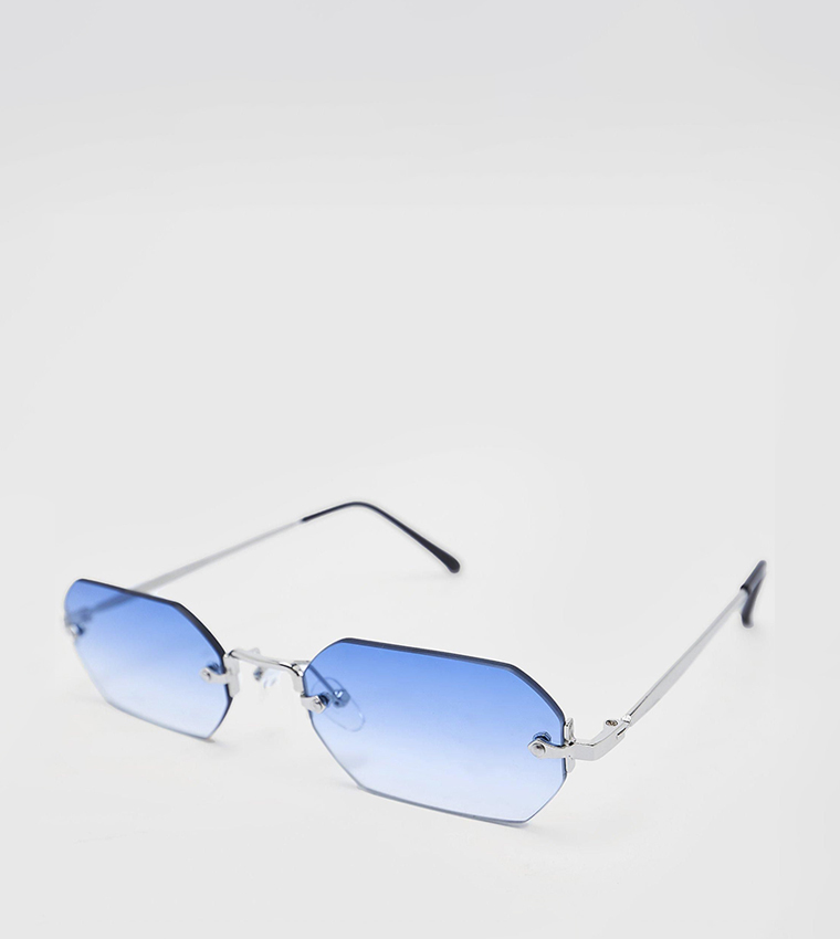 Hexagon Rimless Sunglasses