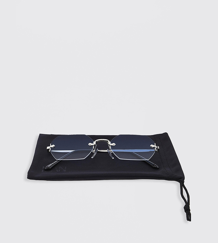 Hexagon Rimless Sunglasses