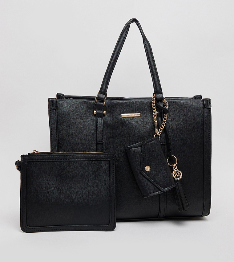 Textured Tote Bag Set