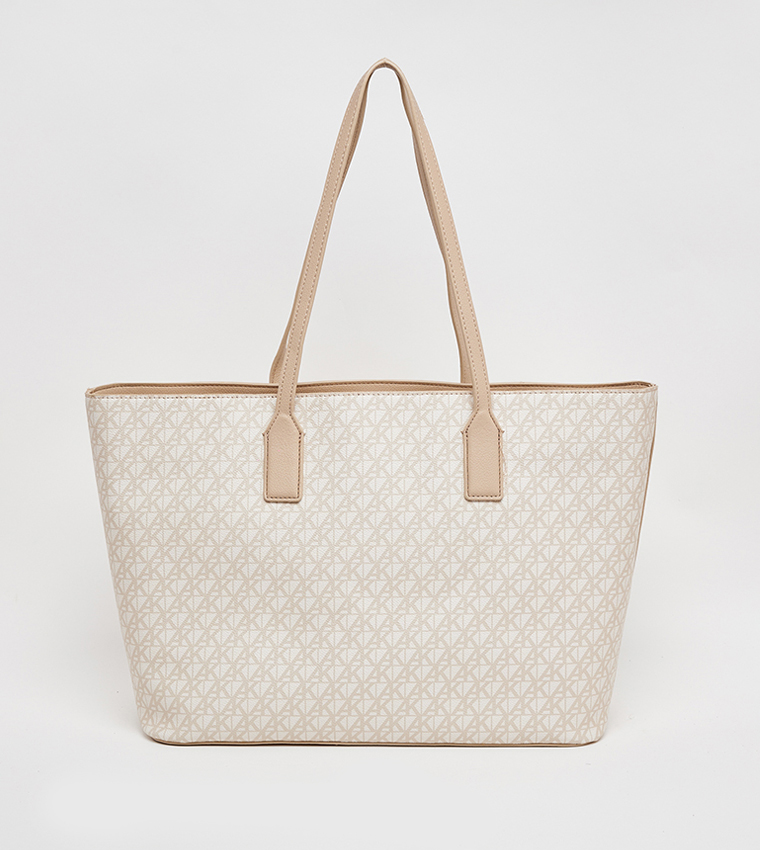Textured Tote Bag with Coin Pouch