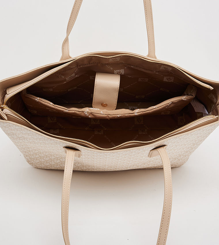 Textured Tote Bag with Coin Pouch