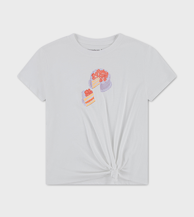 Cake Print Side Knot T-Shirt