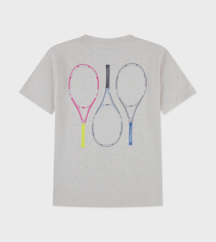 Tennis Print Oversized Short Sleeves T-Shirt