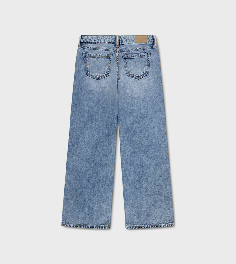 Heart Embroidered Baggy Fit Jeans