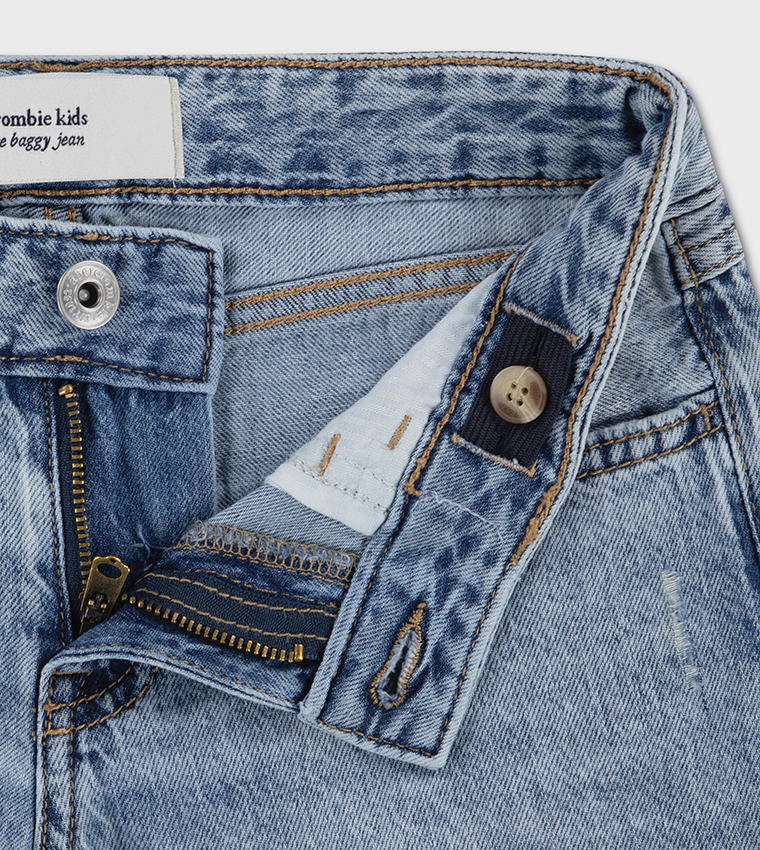 Heart Embroidered Baggy Fit Jeans