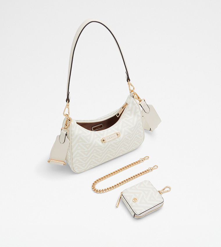 ANNAENDRA Monogram Shoulder Bag with Coin Pouch