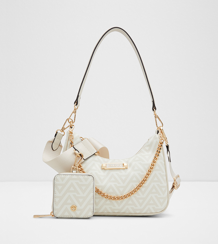 ANNAENDRA Monogram Shoulder Bag with Coin Pouch