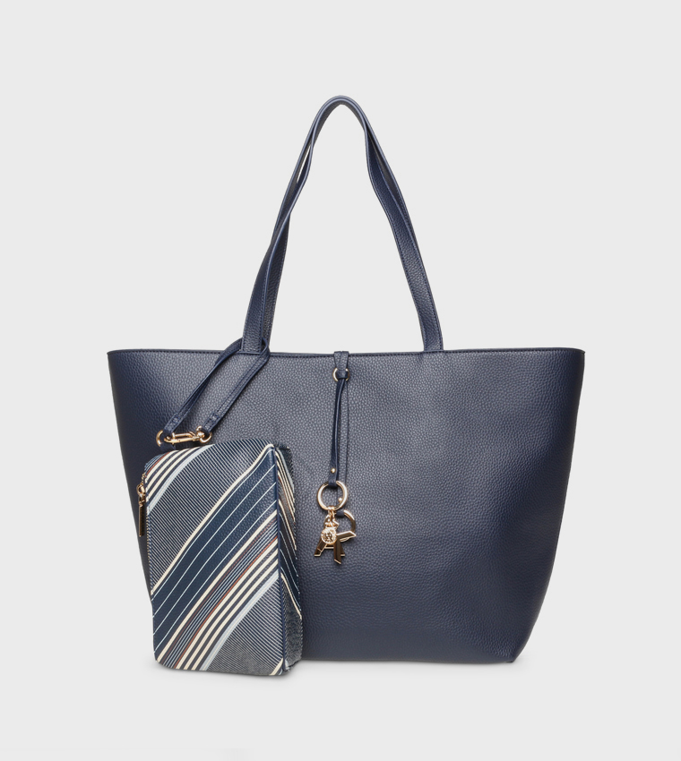 Textured Shoulder Bag with Purse