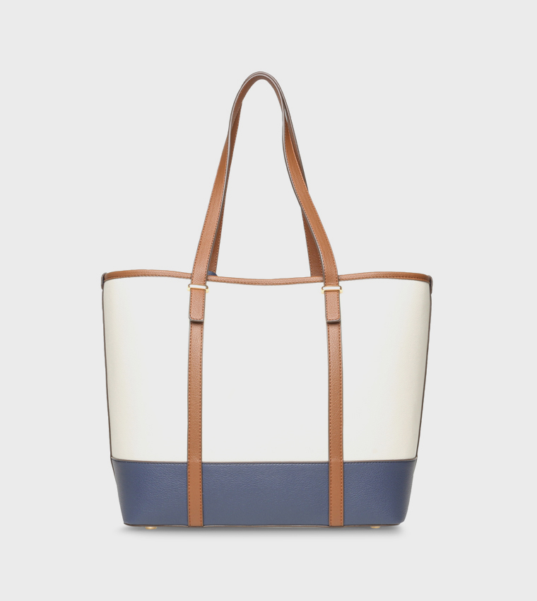 Color Block Shoulder Bag with Purse