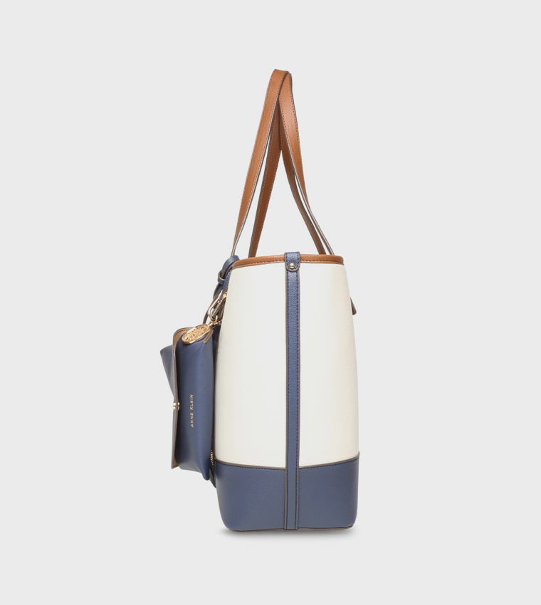 Color Block Shoulder Bag with Purse
