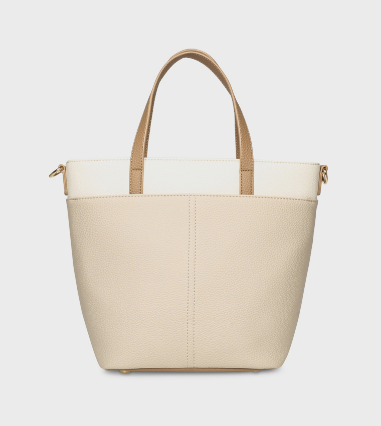 Color Block Shoulder Bag with Purse