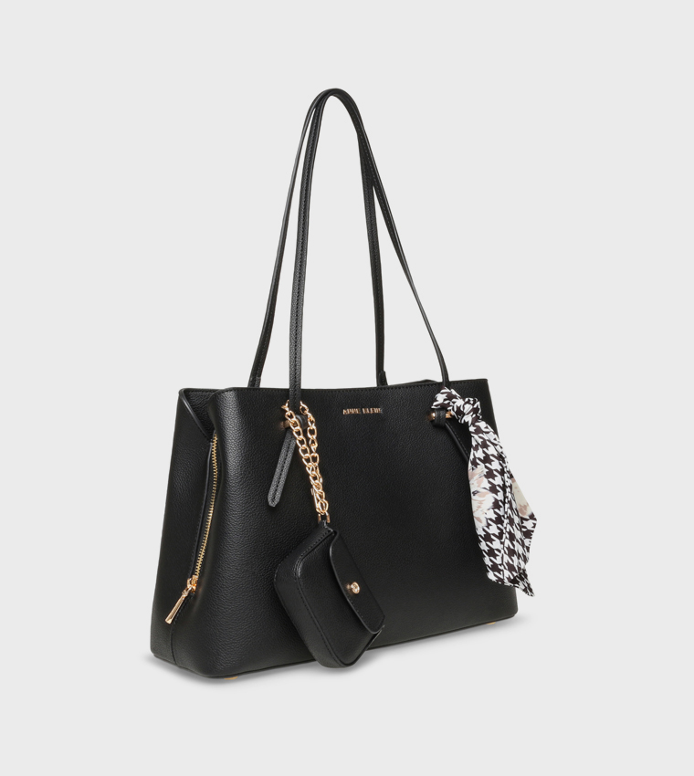 Textured Shoulder Bag with Purse