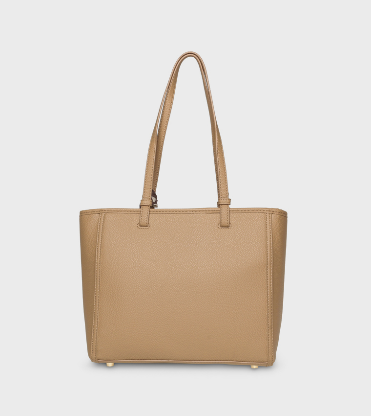 KELCE-A Textured Scarf Detail Shoulder Bag