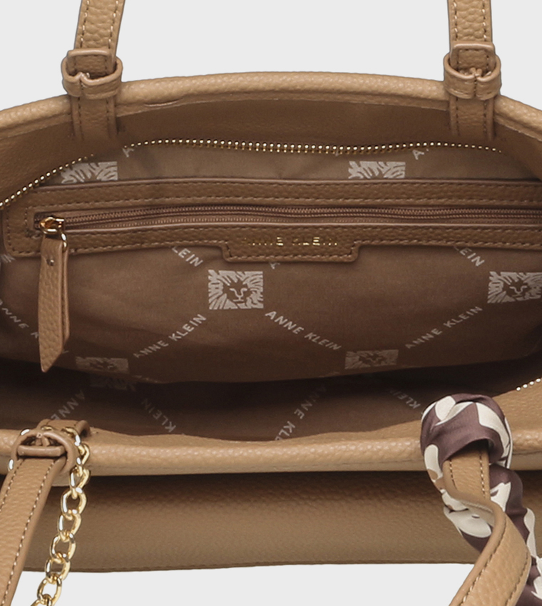 KELCE-A Textured Scarf Detail Shoulder Bag