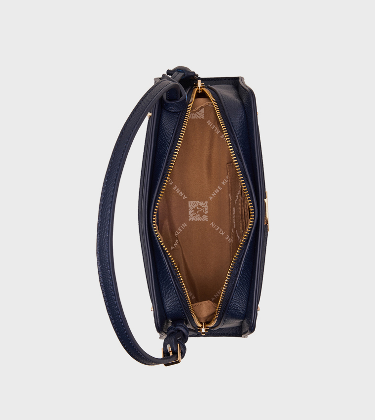 Textured Zippered Shoulder Bag