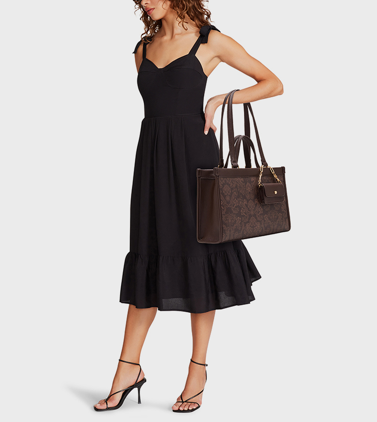 Patterned Shoulder Bag with Purse